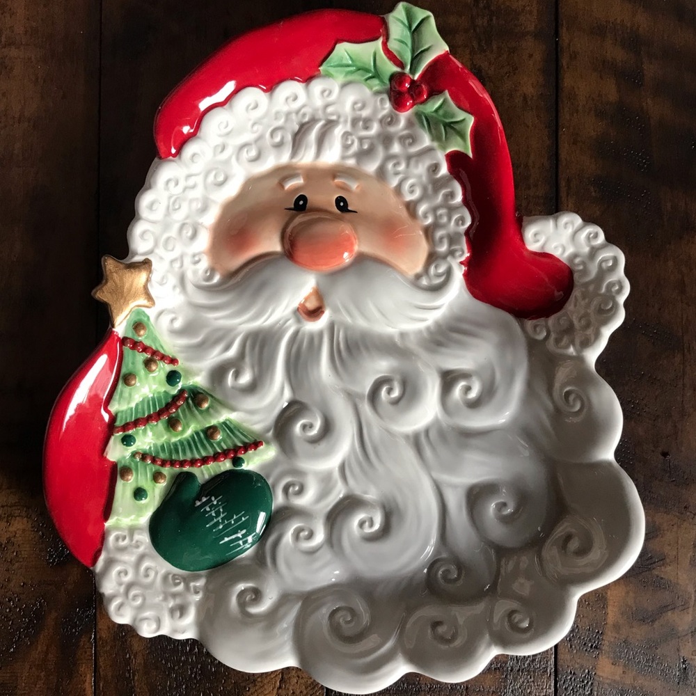 Fitz & Floyd Merry Christmas Santa Hanging Plate